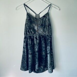 Ecote black and gray tie dye beaded mini dress